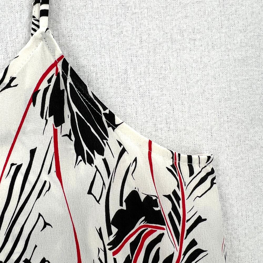 EQUIPMENT Layla Silk Print Cami Womens Small White Black Floral Leaf Print Layer - Picture 12 of 15
